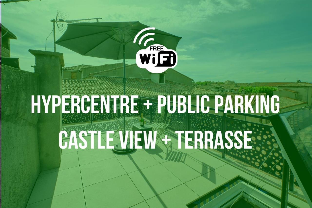 Ferienwohnung Mon Toit Carcassonnais •Hypercentre •Terrasse •Vue Carcassonne Exterior foto