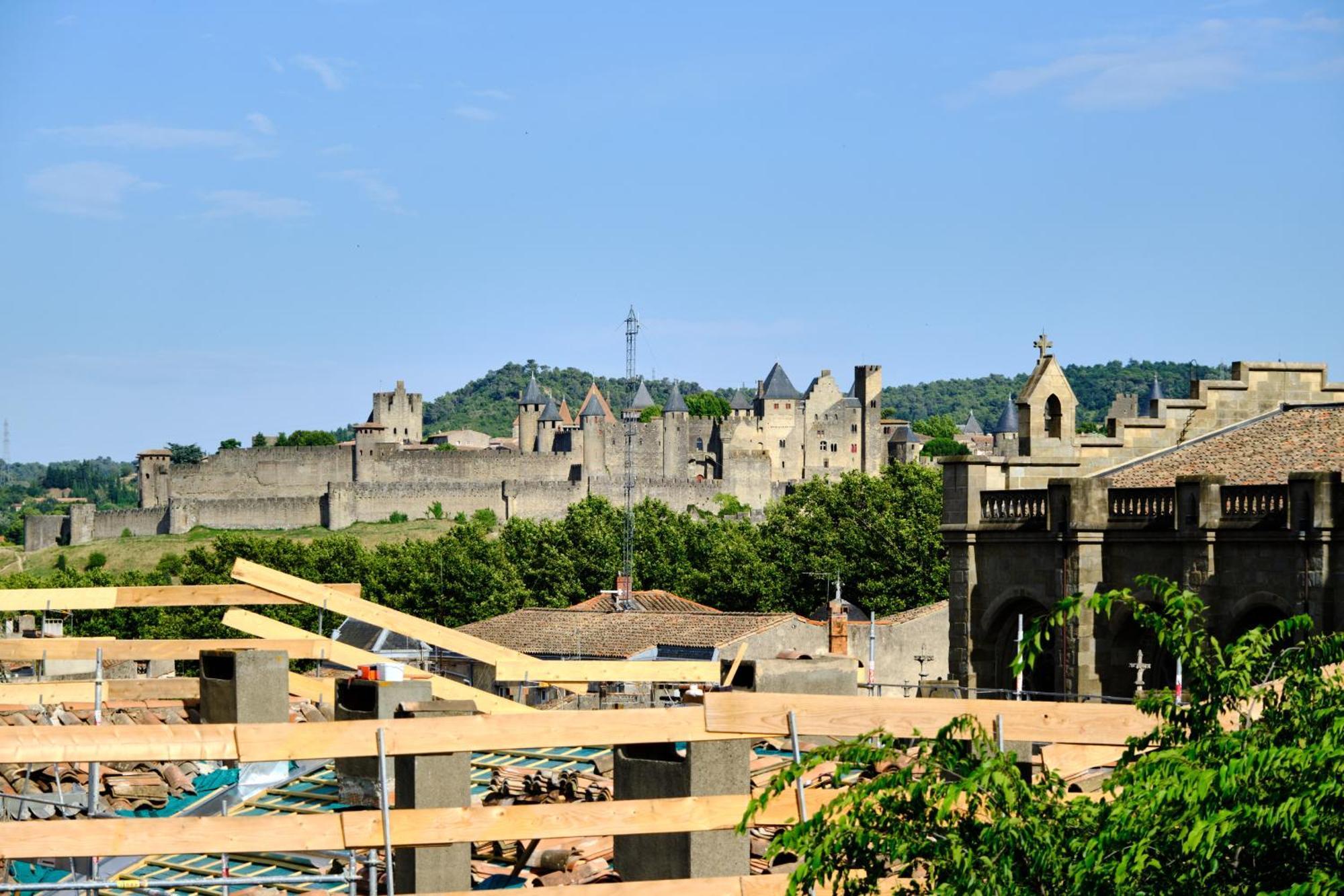 Ferienwohnung Mon Toit Carcassonnais •Hypercentre •Terrasse •Vue Carcassonne Exterior foto